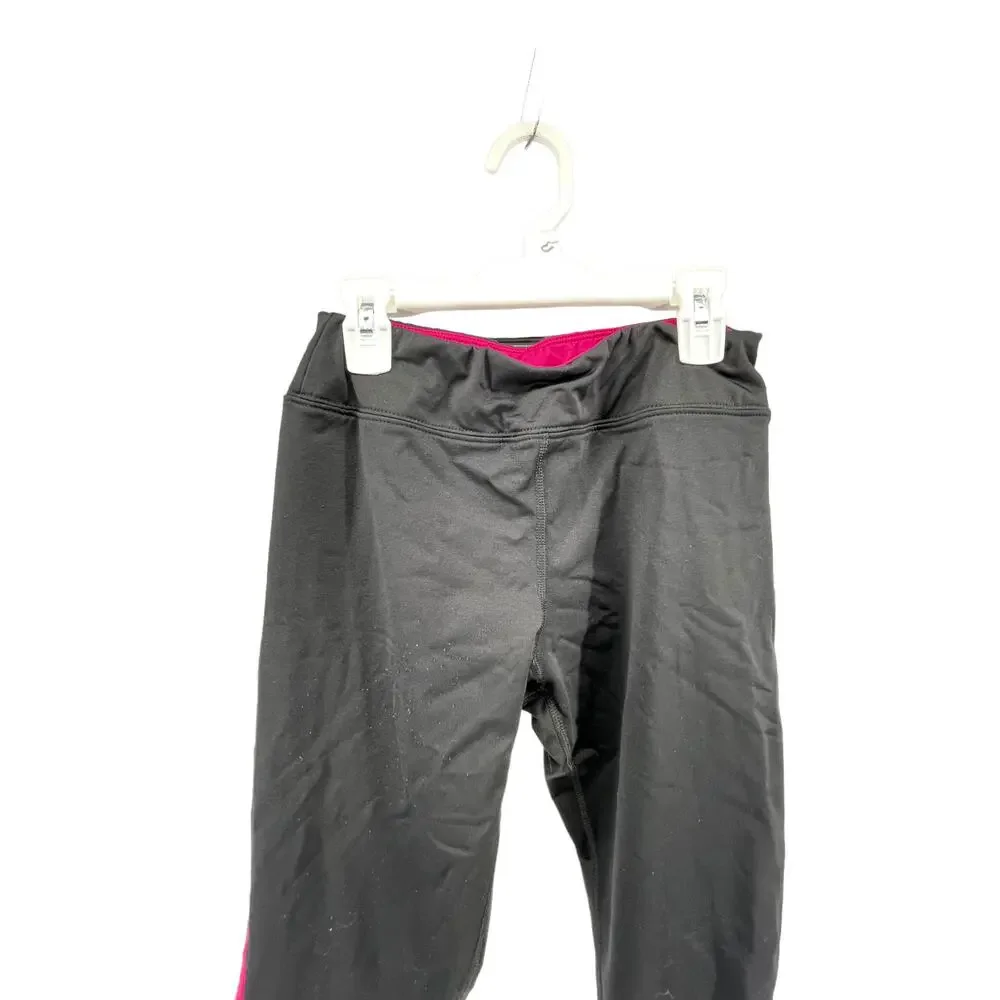 Athletic Works Black Pink Stripe Athletic Leggings Youth Size XL 14-16